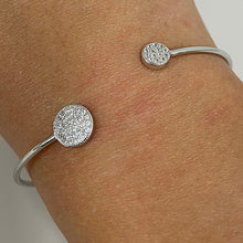 Brass Double Pave Disc Cuff Bracelet