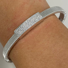 Brass Sparkle Rectangle Hinged Cuff Bracelet