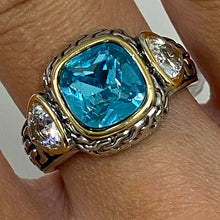 Brass Engraved 3 Gem Ring