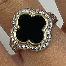 Brass Clover with Gold Halo Ring
