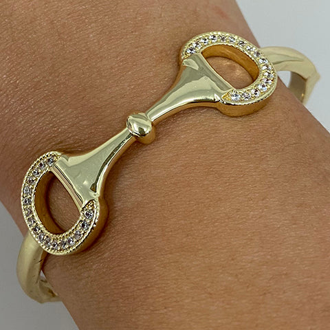 Brass Horse Bit Bangle Bracelet