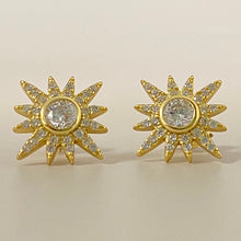 Sunburst Cubic Zirconia Stud Earrings