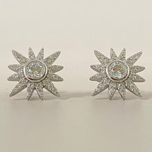 Sunburst Cubic Zirconia Stud Earrings