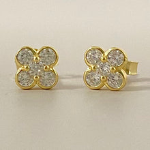Dainty Clover Cubic Zirconia Stud Earrings