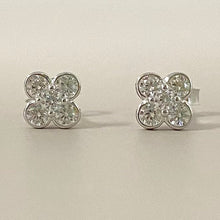 Dainty Clover Cubic Zirconia Stud Earrings