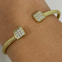 Brass Wire Square Sparkle Cuff Bracelet