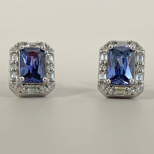 Rectangle Halo Stud Earrings