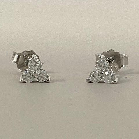 3-Stone Tiny Stud Earrings