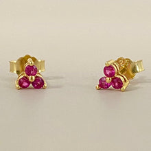 3-Stone Tiny Stud Earrings