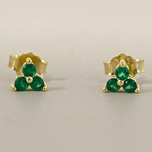3-Stone Tiny Stud Earrings