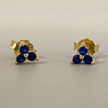 3-Stone Tiny Stud Earrings