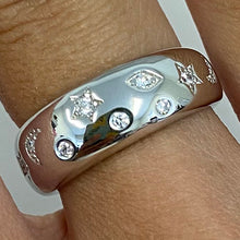 Star & Moon Inset Band Ring