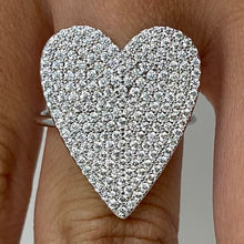 Brass Elongated Pave Heart Ring