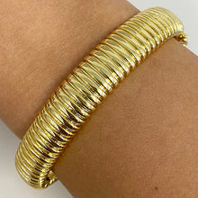 Brass Chunky Textured Hinged Bracelet