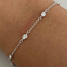 Small Cubic Zirconia Station Bezel Bracelet