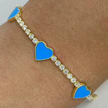 Enamel Heart Tennis Bracelet