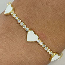 Enamel Heart Tennis Bracelet