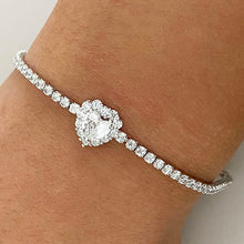 Heart Halo Tennis Bracelet