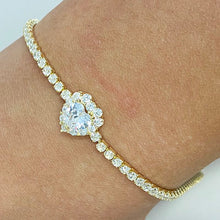 Heart Halo Tennis Bracelet