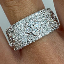 Brass Pave Triple Clover Ring