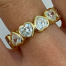 Brass Flip Heart Bezel Eternity Ring