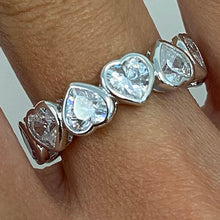 Brass Flip Heart Bezel Eternity Ring