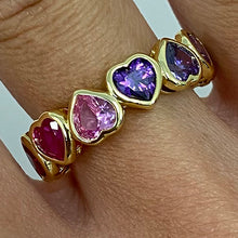 Brass Flip Heart Bezel Eternity Ring