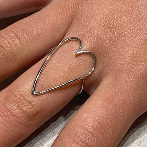 Large Thin Open Heart Ring