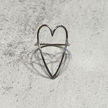 Large Thin Open Heart Ring