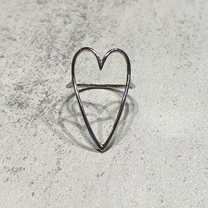 Large Thin Open Heart Ring