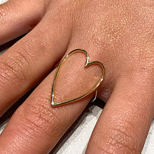 Large Thin Open Heart Ring