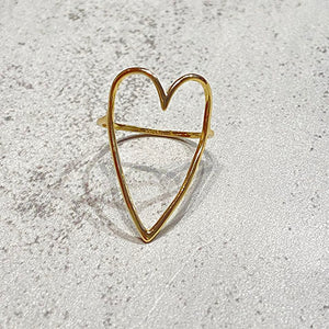 Large Thin Open Heart Ring