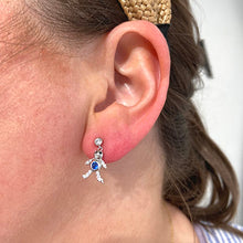 Stick Figure Sparkle Stud Earrings