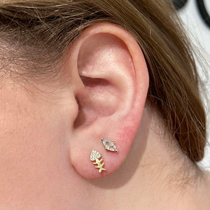Fish Bone Stud Earrings