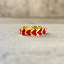 Horizontal Heart Enamel Ring