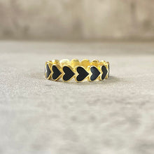 Horizontal Heart Enamel Ring