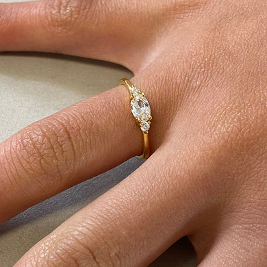 Oval Cubic Zirconia 3-Stone Ring