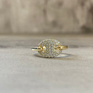 Sparkle Oval Buckle Ring