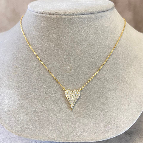 Long Sparkle Heart Necklace