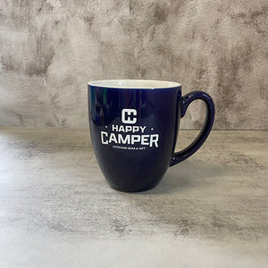 Tall Happy Camper Ceramic Branded Mug