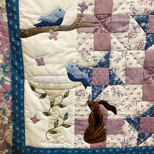 Spring Bird Bath Wall Hanging Quilt