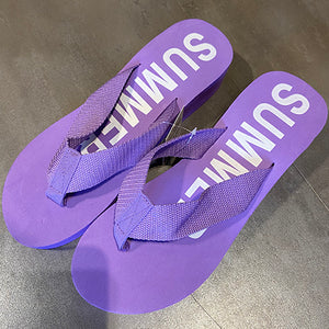 Fabric Wedge Thong Sandals