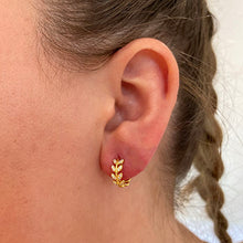 Sparkle Leaf Huggie Earrings