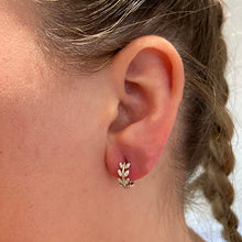 Sparkle Leaf Huggie Earrings