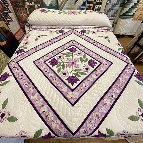 Purple Spring Flowers Quilt