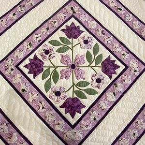 Purple Spring Flowers Quilt