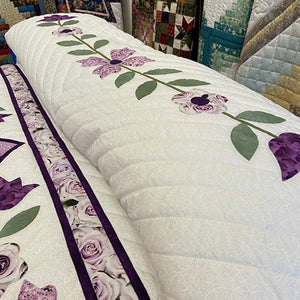 Purple Spring Flowers Quilt