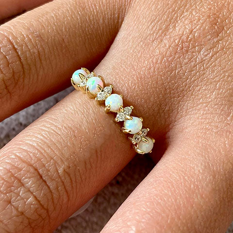 5-Stone Opal Band Ring