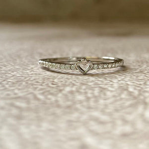 Heart with Cubic Zirconia Band Ring