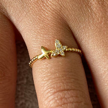 Cubic Zirconia Double Butterfly Band Ring